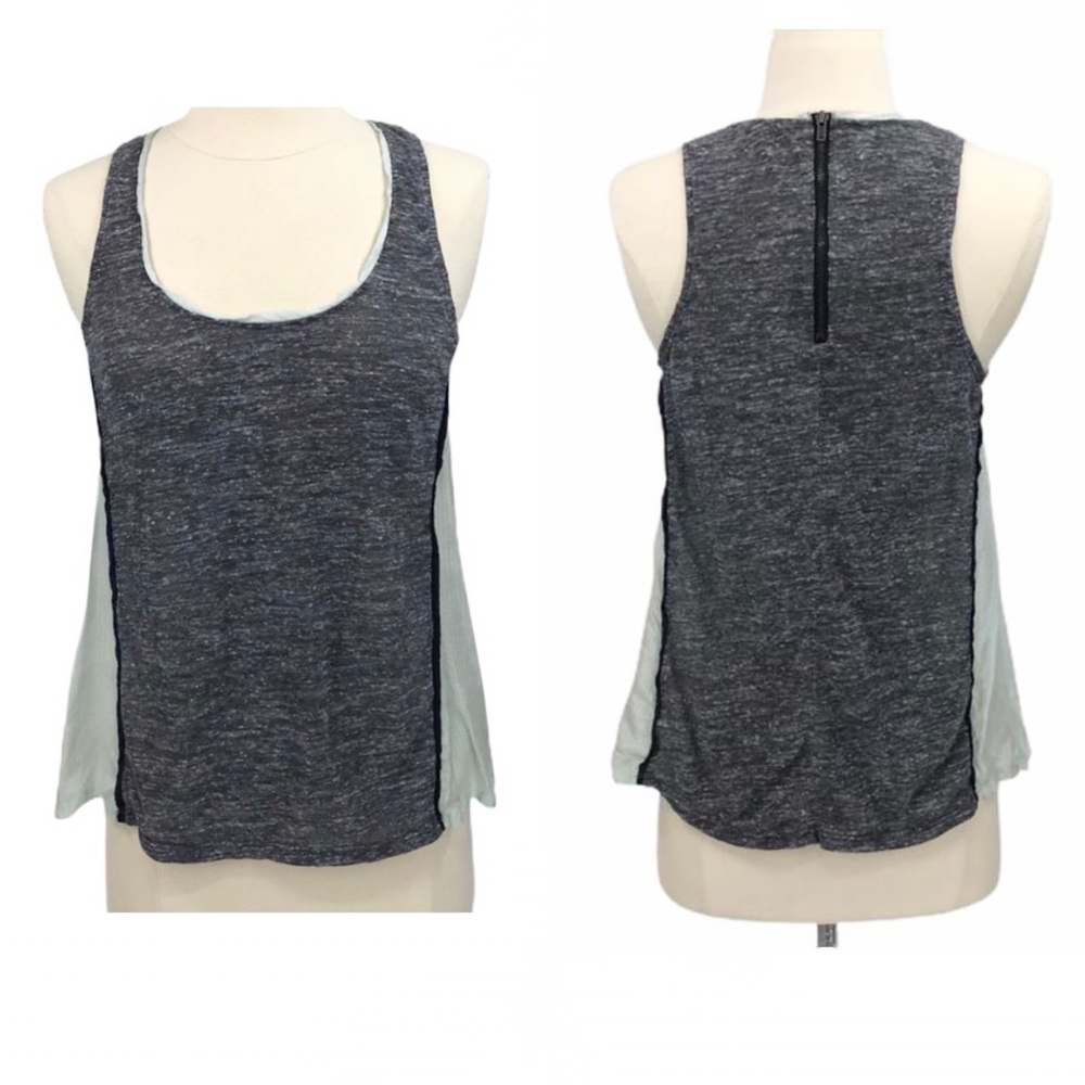 Club Monaco Gray Silk Side Panel Tank Top